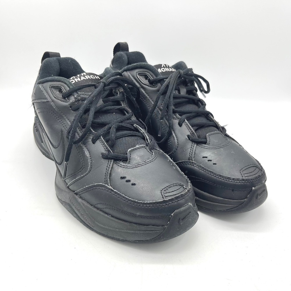 Nike Air Monarch IV Mens Triple Black Training Shoes 415445-001 Size 11.5